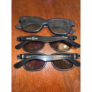 3 Pair RealD Real 3D Adult Passive Glasses Flat TV 3 D Movie Cinema Theater Bk